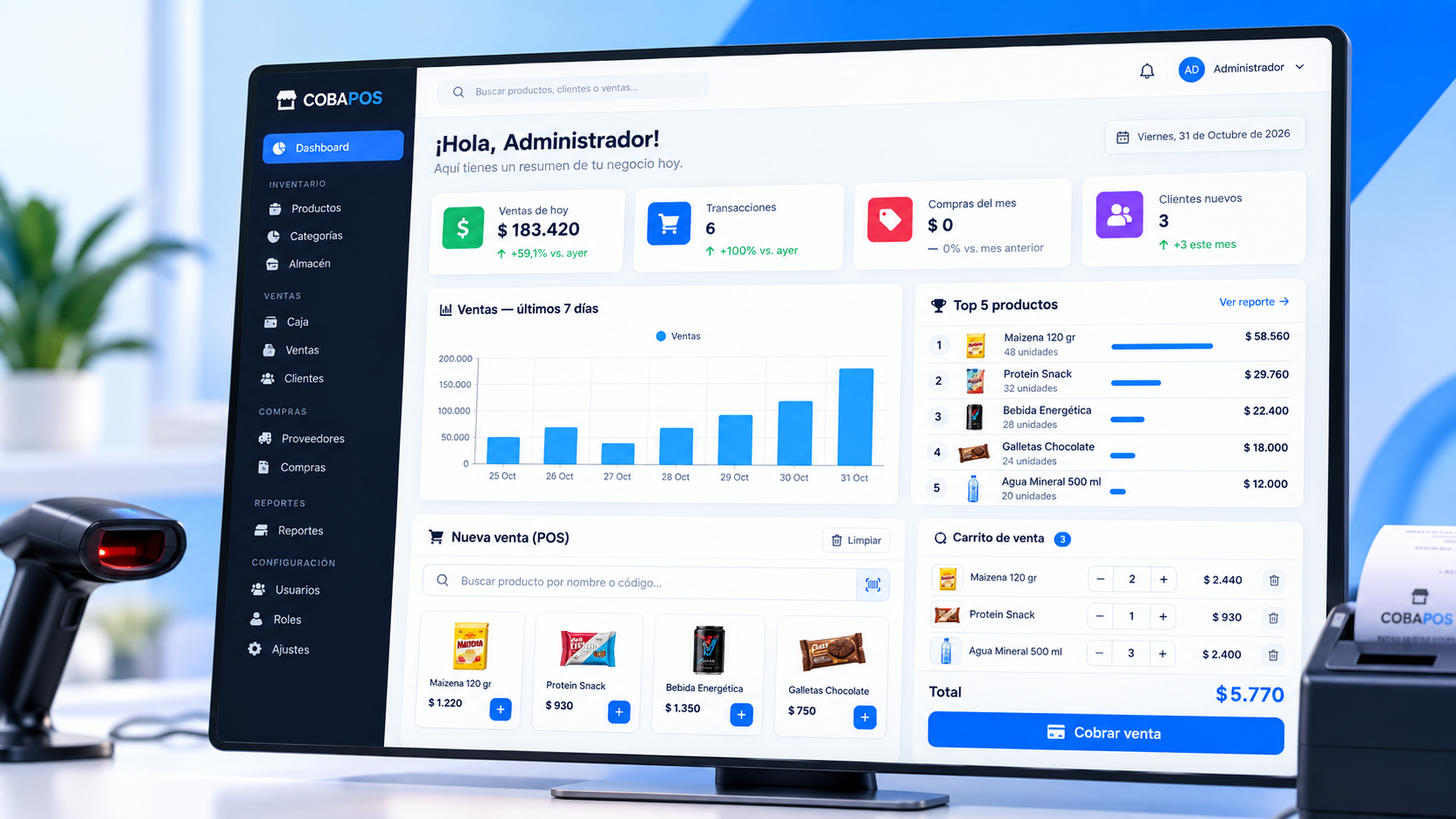 COBAPOS dashboard y punto de venta